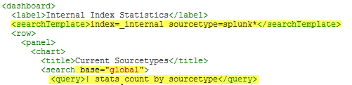 Example showing necessary changes to Simple XML dashboard