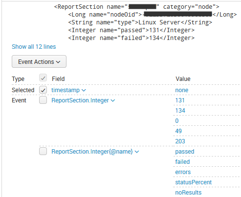 Splunk event example screenshot